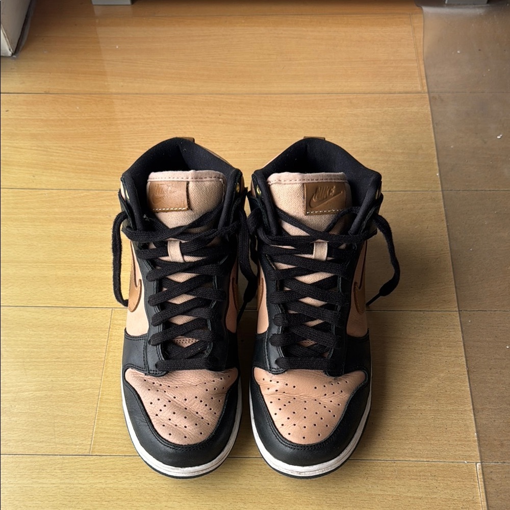 Nike Dunk Black and Tan High-Top Sneakers